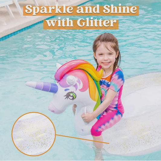 Opblaasbare Eenhoorn Zwemband met Glitters - Leuk voor Kinderen in het Zwembad