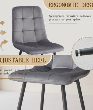 Moderne Velours Eetkamerstoelen (2/4/6 stuks) - Scandinavisch Design met Gevoerde Zitting