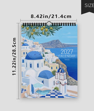 2027 Wandkalender met Ouyang Town Thema - 12 Maanden Planner & Perfect Cadeau