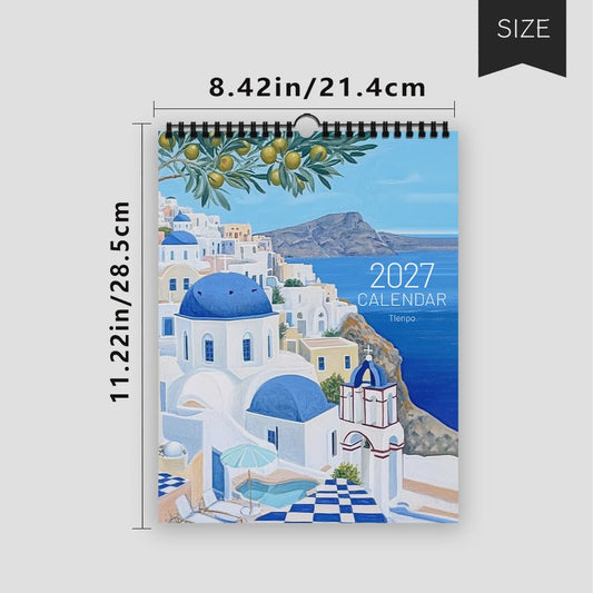 2027 Wandkalender met Ouyang Town Thema - 12 Maanden Planner & Perfect Cadeau