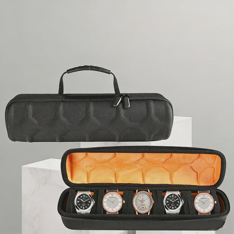 Luxe Horloge Koffer Organizer voor Heren - Draagbare Reis Etui met Anti-Beweging Bescherming