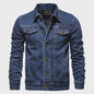Herfst Denim Jas Heren - Vintage Motor Stijl Slim Fit Katoen Casual Zwart Blauw