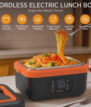 Draagbare Elektrische Lunchbox 1L met Timer & Powerbank - Altijd Warme Maaltijden Onderweg