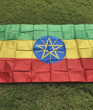 Ethiopië Vlag 90x150cm - Polyester Nationale Vlag voor Binnen en Buiten