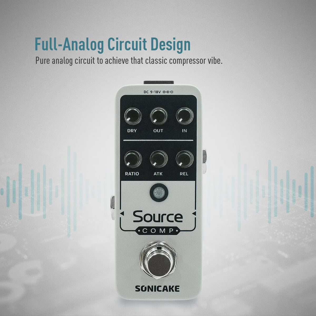 SONICAKE Source Compressor 1176 - Analoge Gitaar Effectpedaal met Studio Kwaliteit en Buffered Bypass