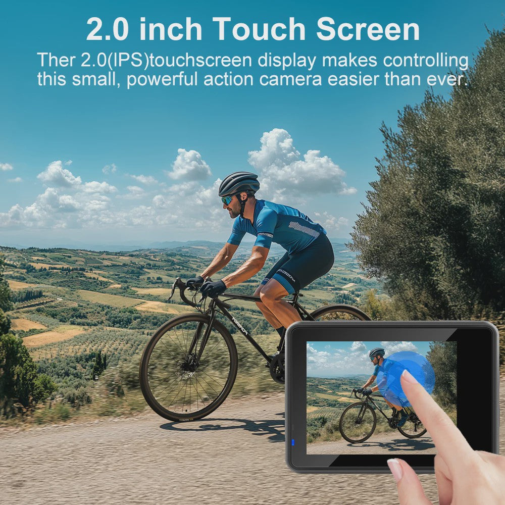 Ourlife MTR60 Pro 5K Actiecamera: 4K60FPS, WiFi, Waterdicht, Touchscreen & Afstandsbediening