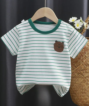 Zomer T-shirt Kinderen Katoen met Vrolijke Cartoon Print - 0-4 Jaar