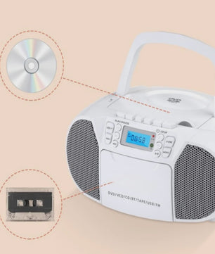 Multifunctionele DVD Speler met Bluetooth, Cassette, USB, Radio en Opnamefunctie