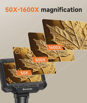 Digitale Microscoop met 4.3" IPS Scherm, 1600x Vergroting, HD Video & Foto