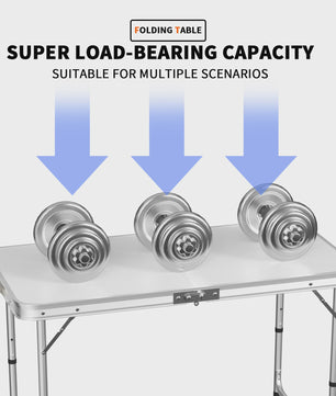 Aluminium Campingtafel 120x60x70cm - Opvouwbaar, Draagbaar & Verstelbaar voor Picknick, Bureau, Diner