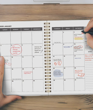 2026-2027 A5 Maandelijkse Planner Agenda met Botanische Kaft - 24 Maanden Organiser voor Werk & Studie