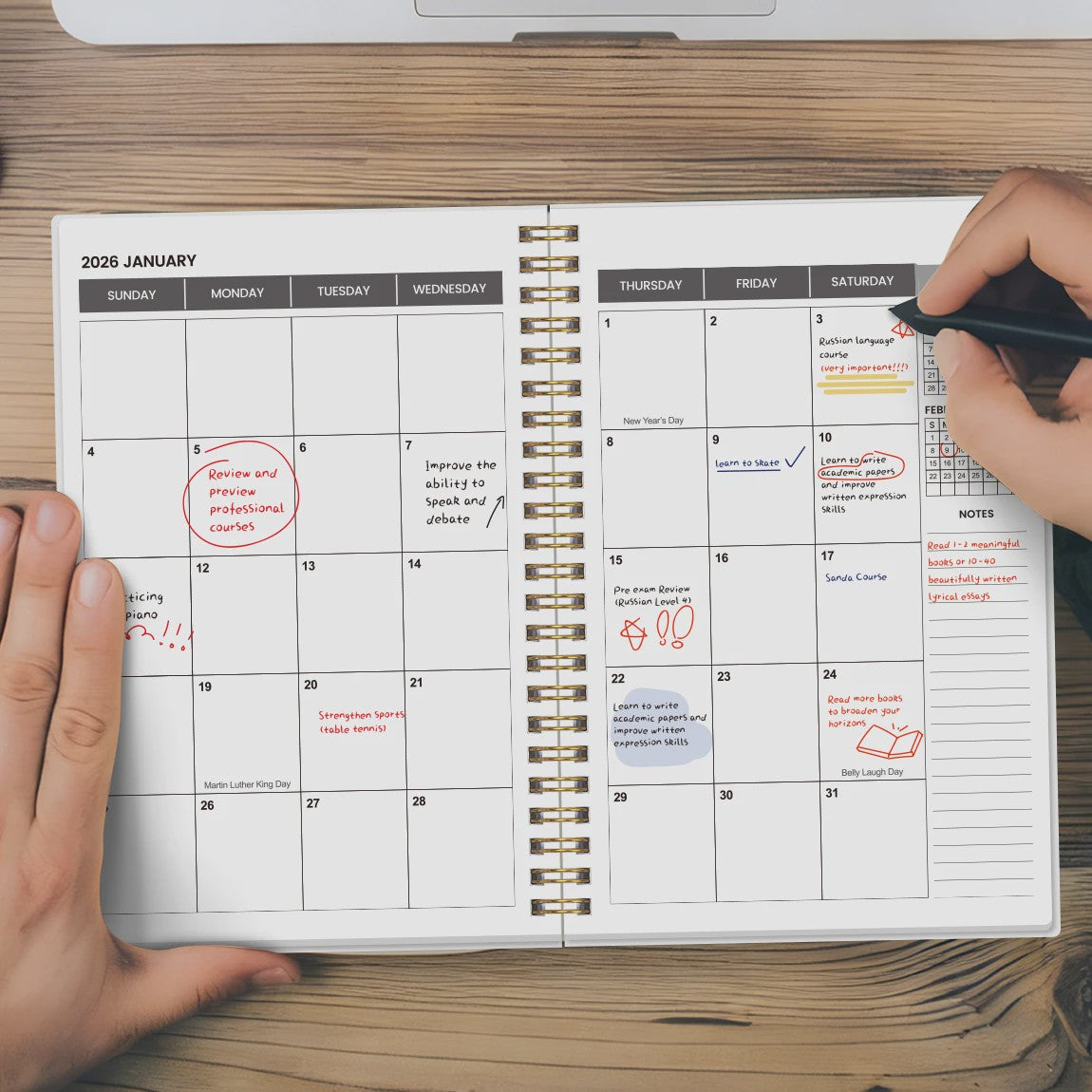2026-2027 A5 Maandelijkse Planner Agenda met Botanische Kaft - 24 Maanden Organiser voor Werk & Studie