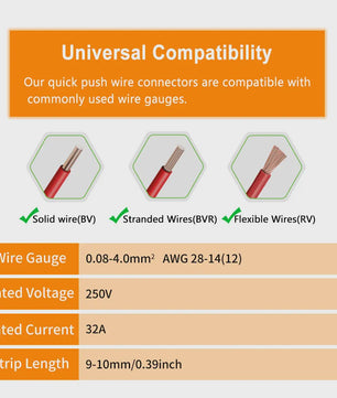 Compacte Snelklemmen voor Elektrische Bedrading - Universele Koppelblokken met Hendel (10/50 Stuks)