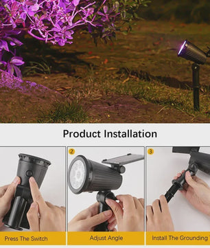 Solar LED Spot Verlichting - Waterdichte Buitenlamp voor Tuin, Pad & Landschap