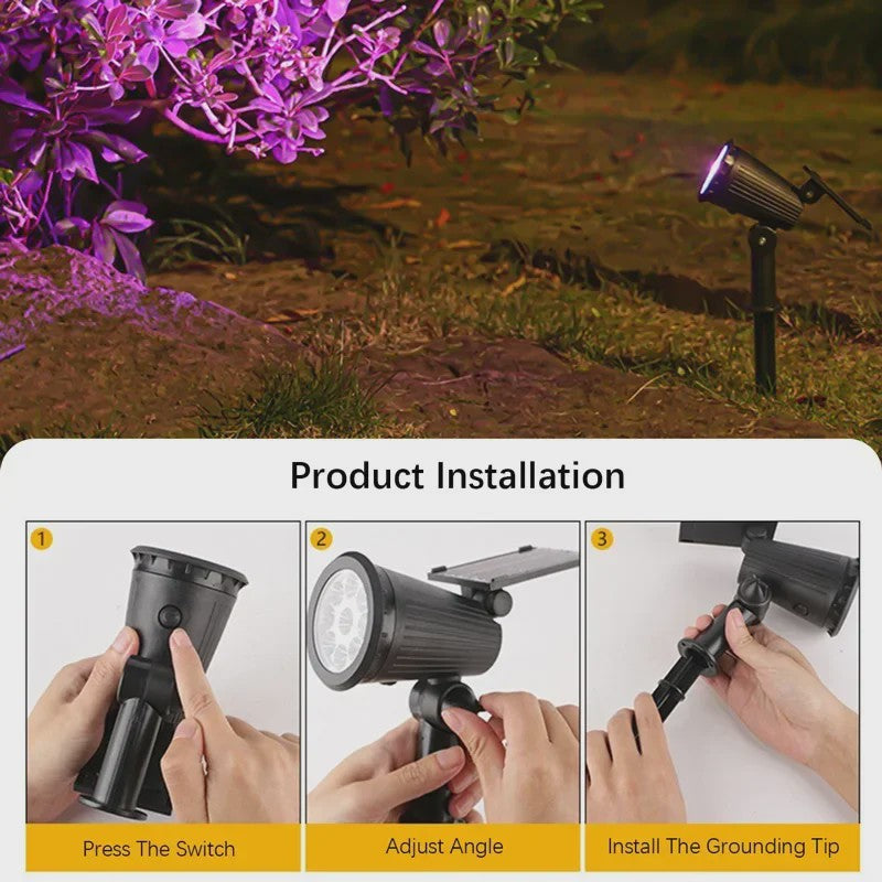 Solar LED Spot Verlichting - Waterdichte Buitenlamp voor Tuin, Pad & Landschap