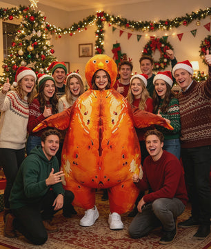 Opblaasbaar Kalkoen Kostuum Volwassenen - Grappig Mascot voor Feestjes & Carnavals