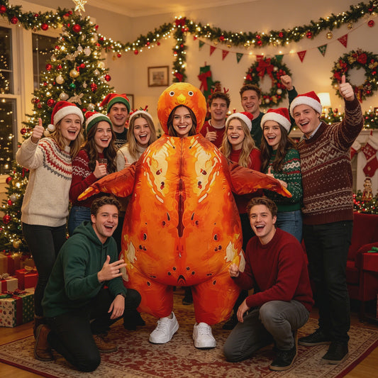 Opblaasbaar Kalkoen Kostuum Volwassenen - Grappig Mascot voor Feestjes & Carnavals