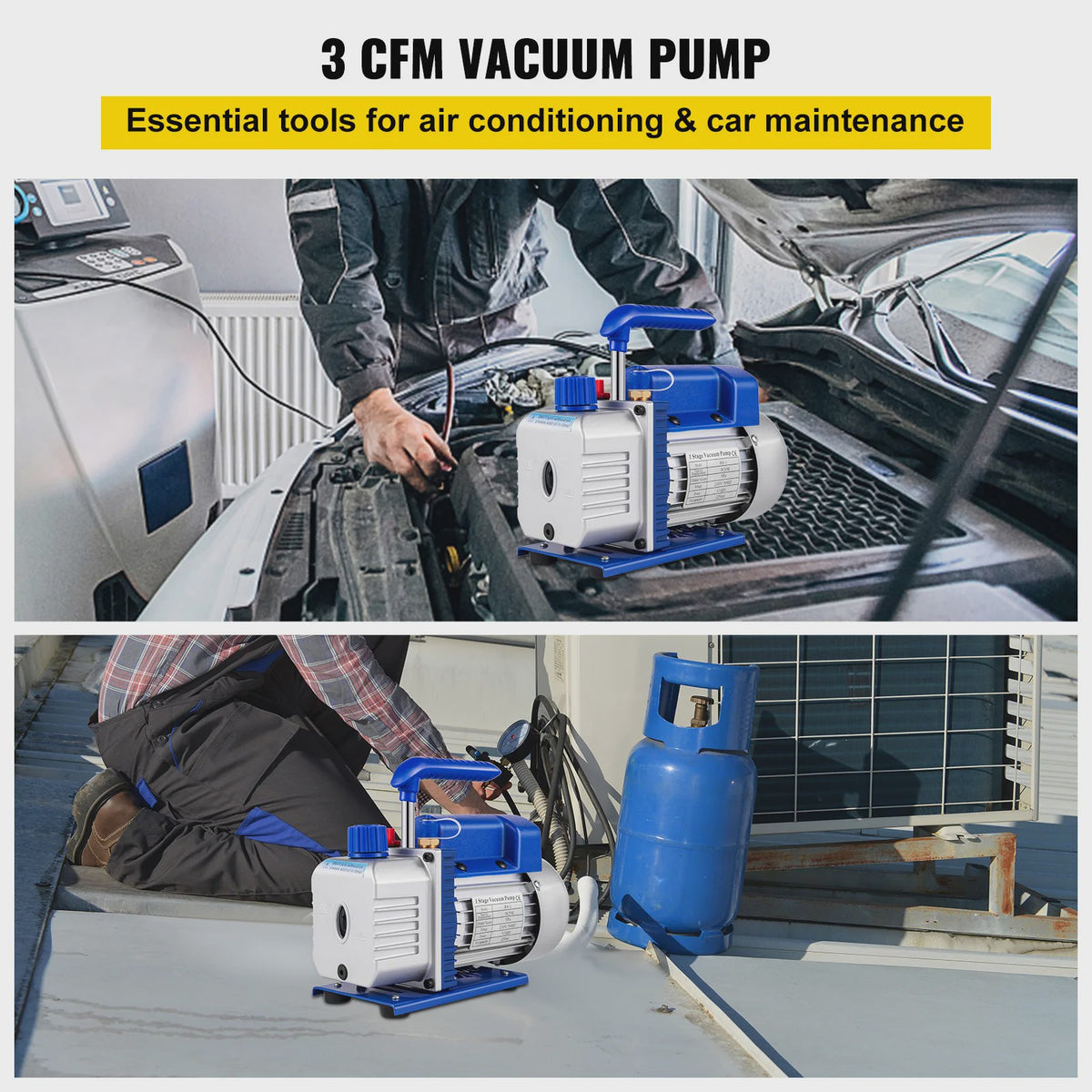 Vacuümpomp 3CFM 1/4HP Enkeltraps - Koeling, HVAC & Vacuümverpakking