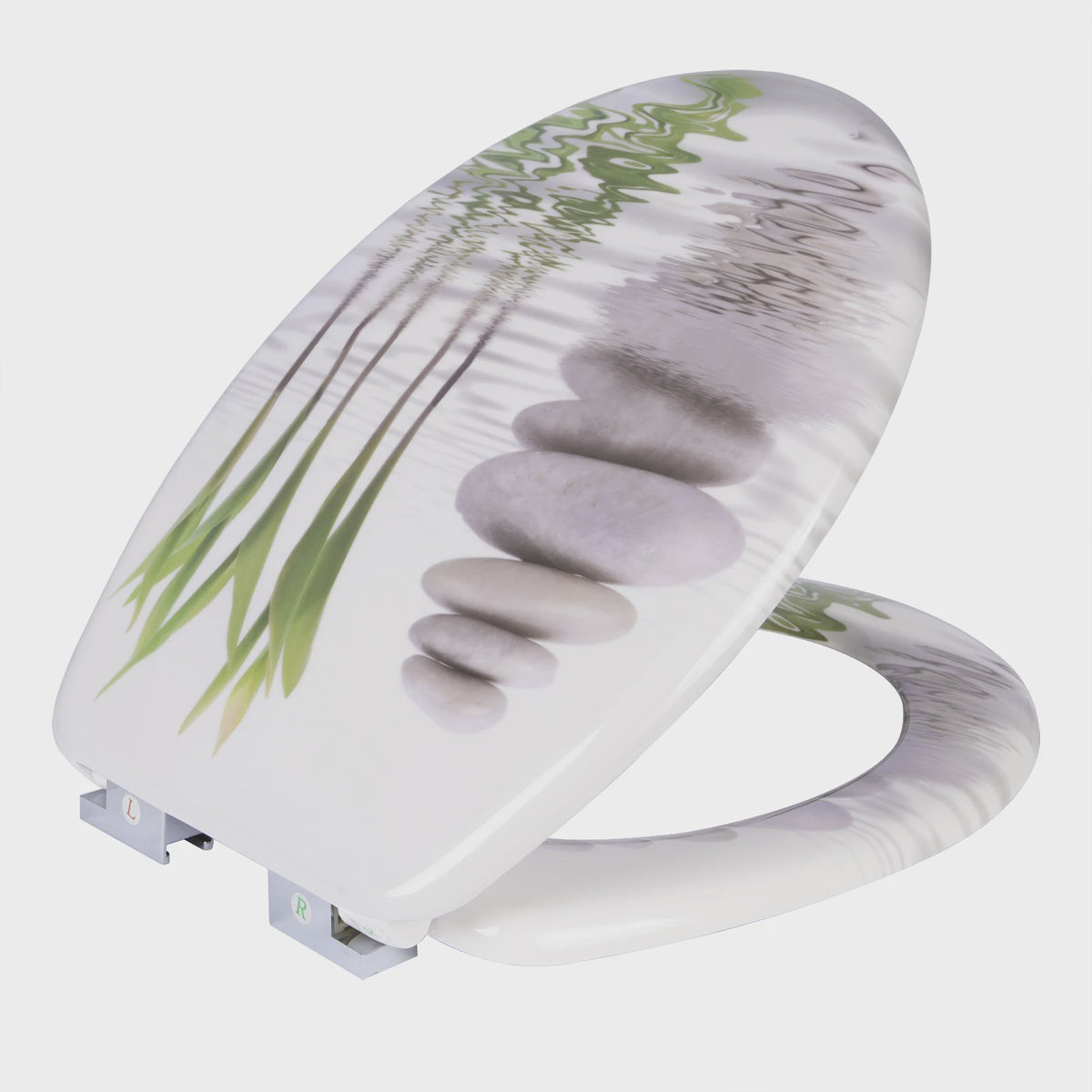 Luxe Toiletzitting met Soft-Close – Universeel, PP Materiaal, Zwart met Gouden Marmerprint