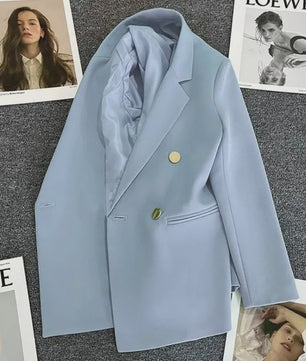 Dames Blazer Jas - Elegante Koreaanse Stijl - Dubbelzijdig Sluitend