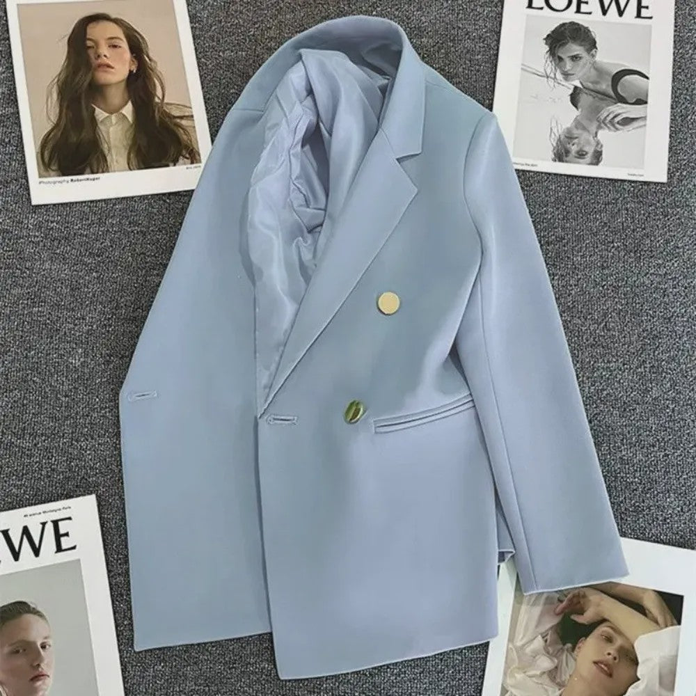 Dames Blazer Jas - Elegante Koreaanse Stijl - Dubbelzijdig Sluitend