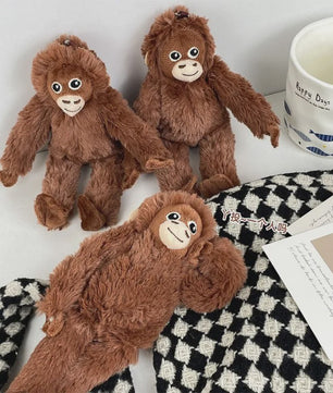 Schattige Aap Pluche Hanger - Gorilla Knuffel voor Rugzak & Sleutelhanger