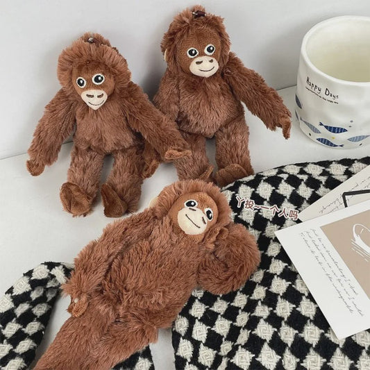 Schattige Aap Pluche Hanger - Gorilla Knuffel voor Rugzak & Sleutelhanger