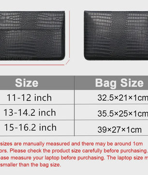 Luxe Croco Leren Laptop Sleeve & Stand voor MacBook Air/Pro 13-16 Inch