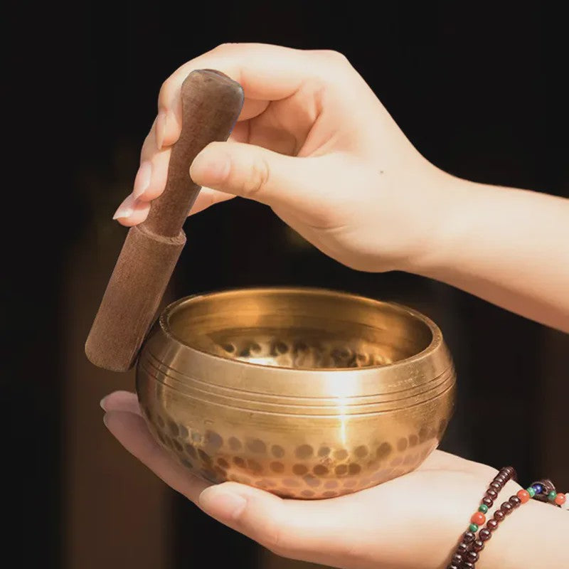 Tibetaanse Handgemaakte Klankschaal van Messing - Voor Yoga, Meditatie & Sound Healing