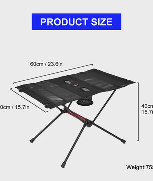 WIDESEA Opvouwbare Campingtafel - Lichtgewicht, Draagbaar & Compact met Bekerhouders