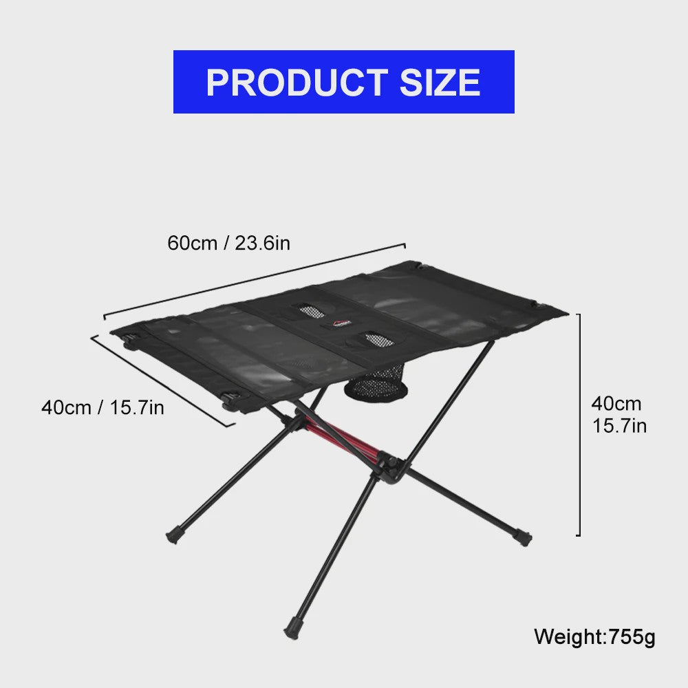 WIDESEA Opvouwbare Campingtafel - Lichtgewicht, Draagbaar & Compact met Bekerhouders