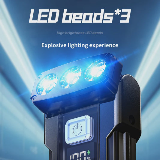 Mini LED Zaklamp USB Oplaadbaar met Batterij Display & Magneet