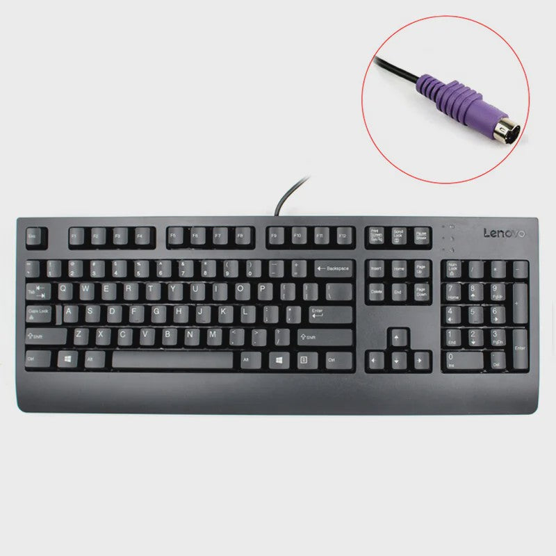 Lenovo PS/2 Bedrade Keyboard en Muis Combo - Waterdicht & Ergonomisch