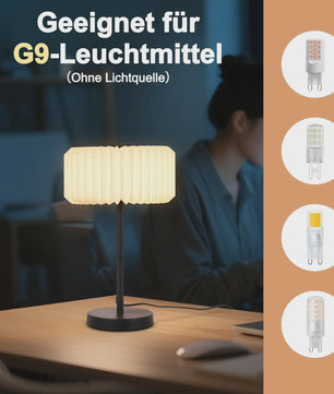 Vintage Design Tafellamp met Papieren Lampenkap - Sfeervolle Slaapkamerlamp