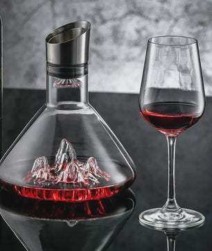 Luxe Kristallen Wijnkaraf 1500ML - Iceberg Design, Handgemaakt, Loodvrij, Wijnschenker & Dispenser