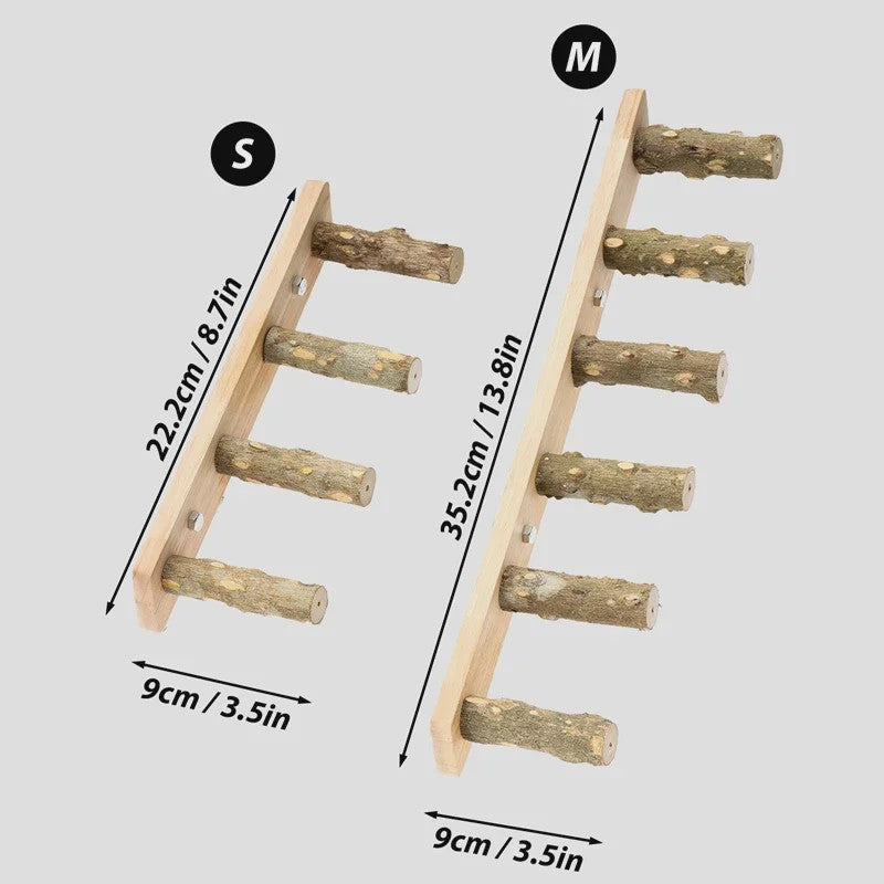 Houten Klimladder voor Vogels en Hamsters - Interactief Kooi Speelgoed