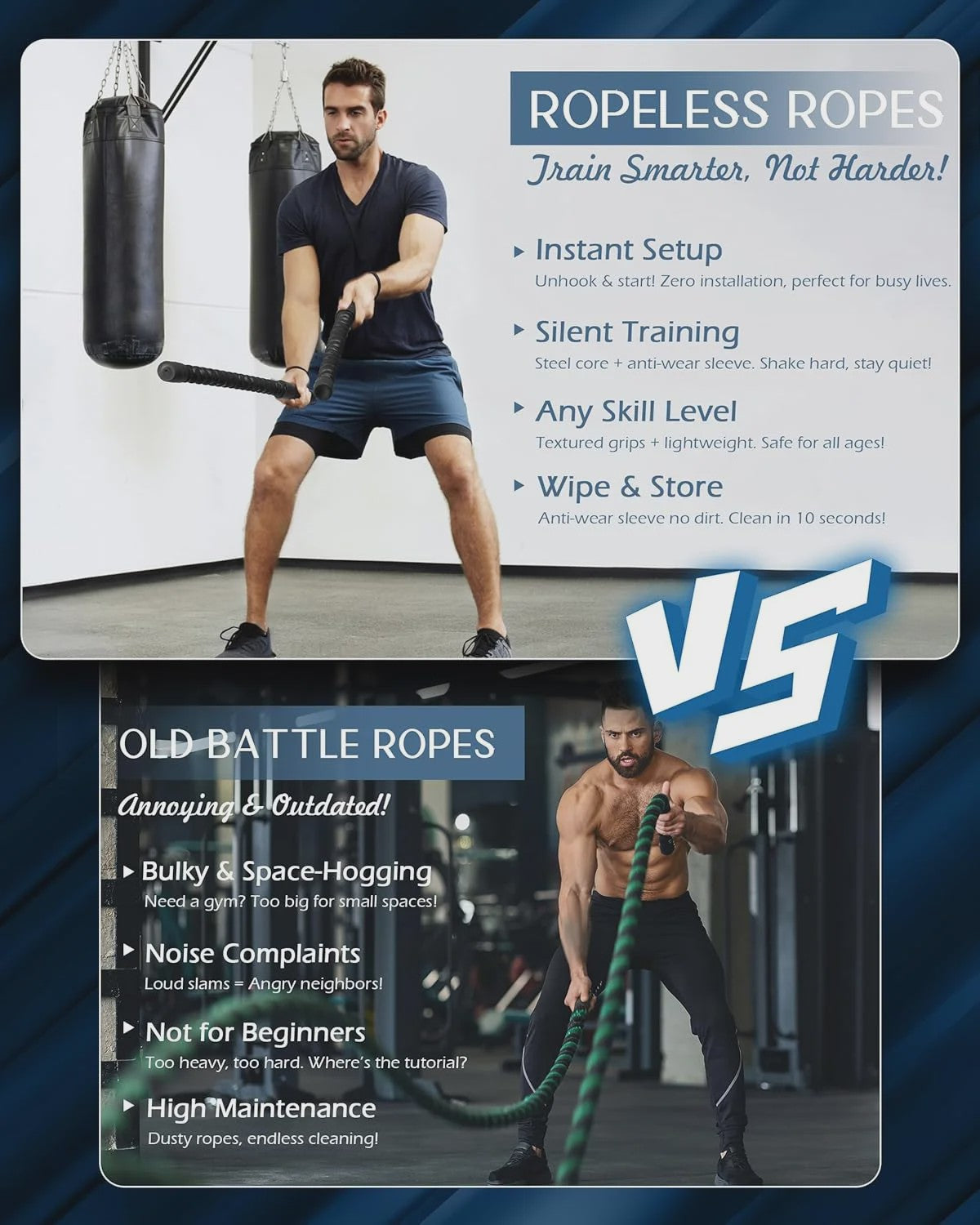Draadloze Battle Ropes voor Thuisgym - Krachttraining zonder Beperkingen