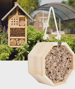 Houten Insectenhotel voor Bijen en Insecten - Decoratieve Nestkast voor Tuin