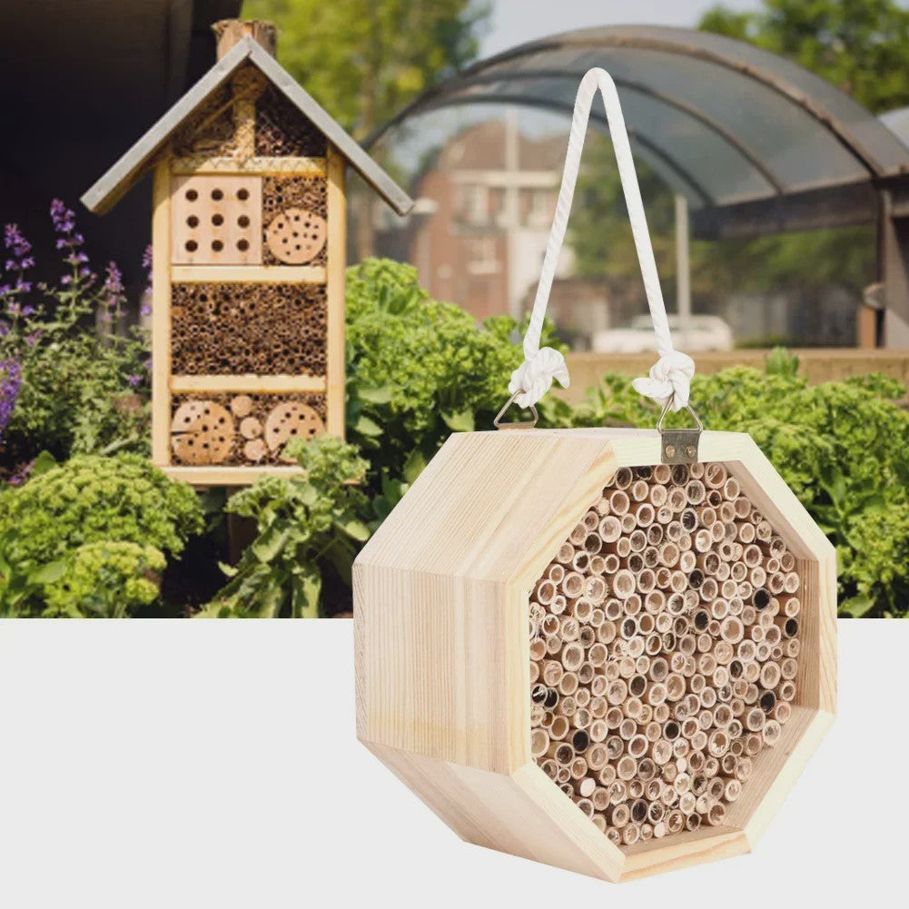 Houten Insectenhotel voor Bijen en Insecten - Decoratieve Nestkast voor Tuin