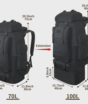 100L Outdoor Kampeerrugzak - Grote Capaciteit Reistas voor Mannen & Vrouwen