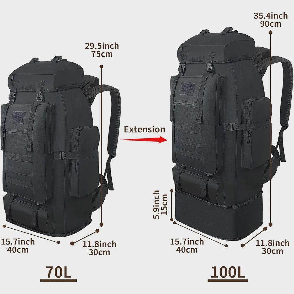 100L Outdoor Kampeerrugzak - Grote Capaciteit Reistas voor Mannen & Vrouwen