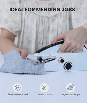 Mini Naaimachine Handheld - Draadloos, 2 Snelheden, Ideaal voor Snelle Reparaties