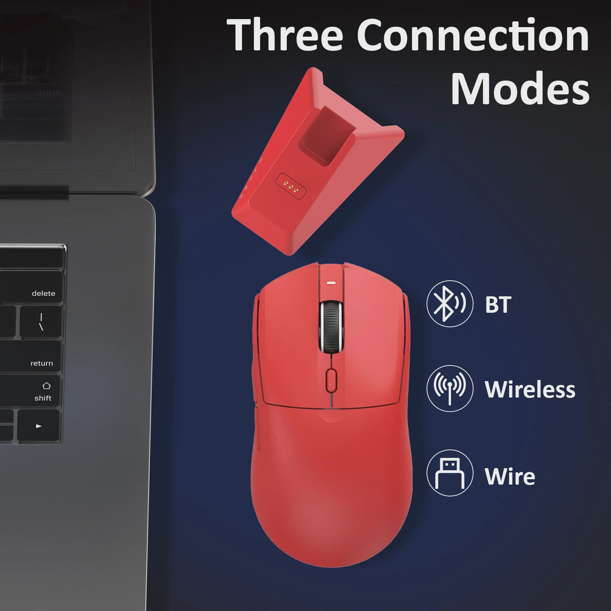 AJAZZ AJ139 V2 MC Ergonomische Gaming Muis - Lichtgewicht, Hoge Nauwkeurigheid & Tri-Mode Connectiviteit