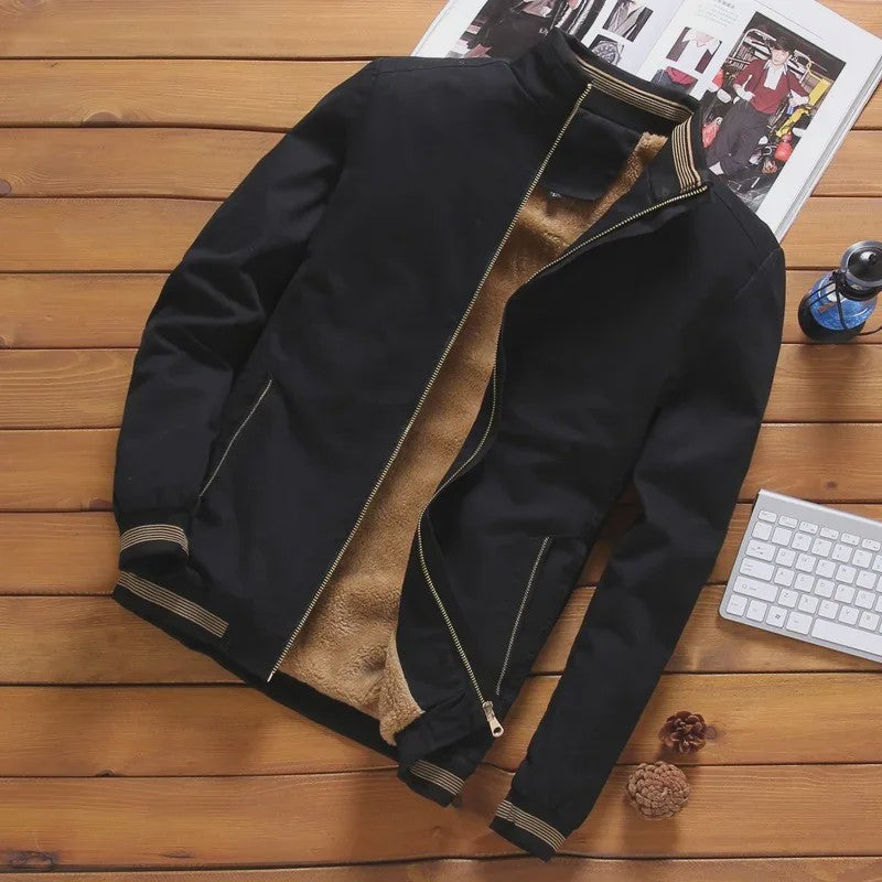 Warme Heren Aviator Jas met Fleece Voering - Perfect voor Herfst & Winter