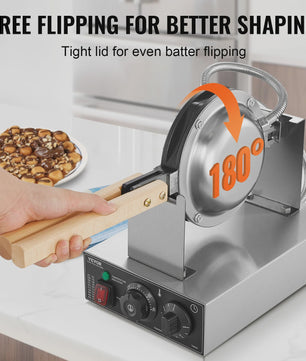 Professionele Bubble Wafelmaker 1400W - Anti-aanbak, RVS, 180° Draaibaar