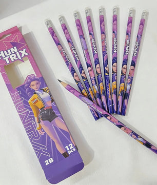 Set van 12 K-Pop Hantrix Tekenpotloden - Schattig Cartoon Design voor Kinderen