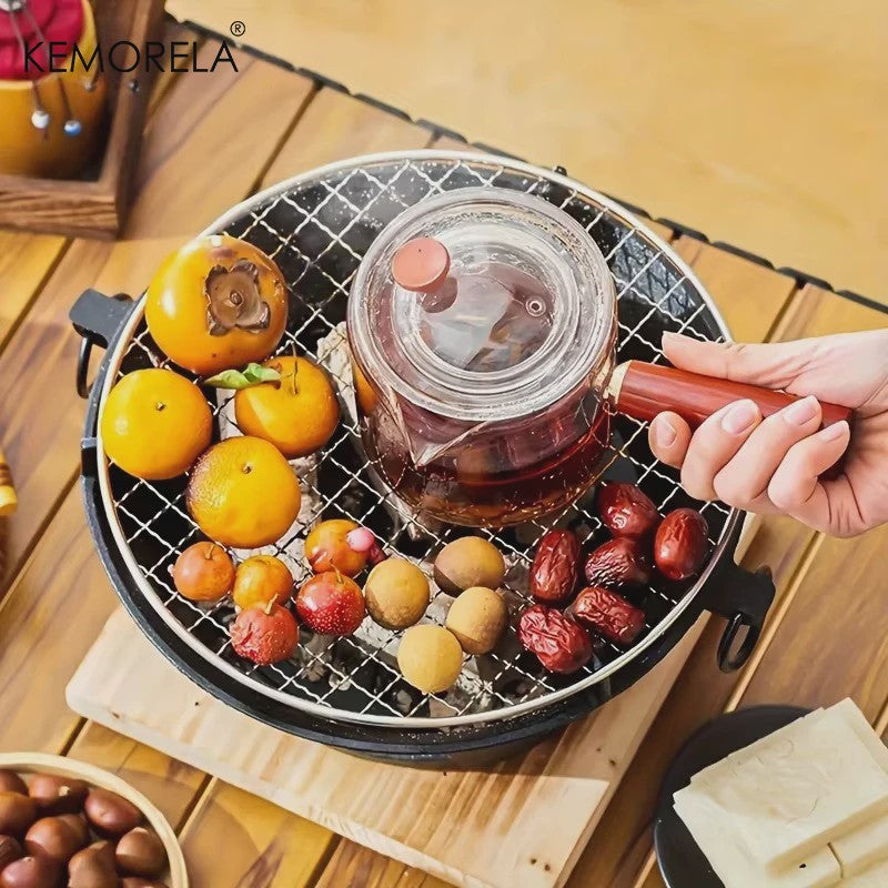 Gietijzeren Kolenbarbecue & Japanse Kolenstoof - Draagbaar voor Camping & Buiten