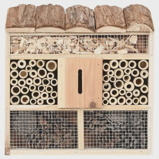 Houten Insectenhotel 30x10x30 cm - Natuurlijk Verblijf voor Bijen en Vlinders