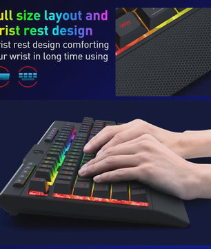 Redragon K525 PRO RGB Gaming Toetsenbord - Draadloos, Mechanisch Gevoel, Multimedia
