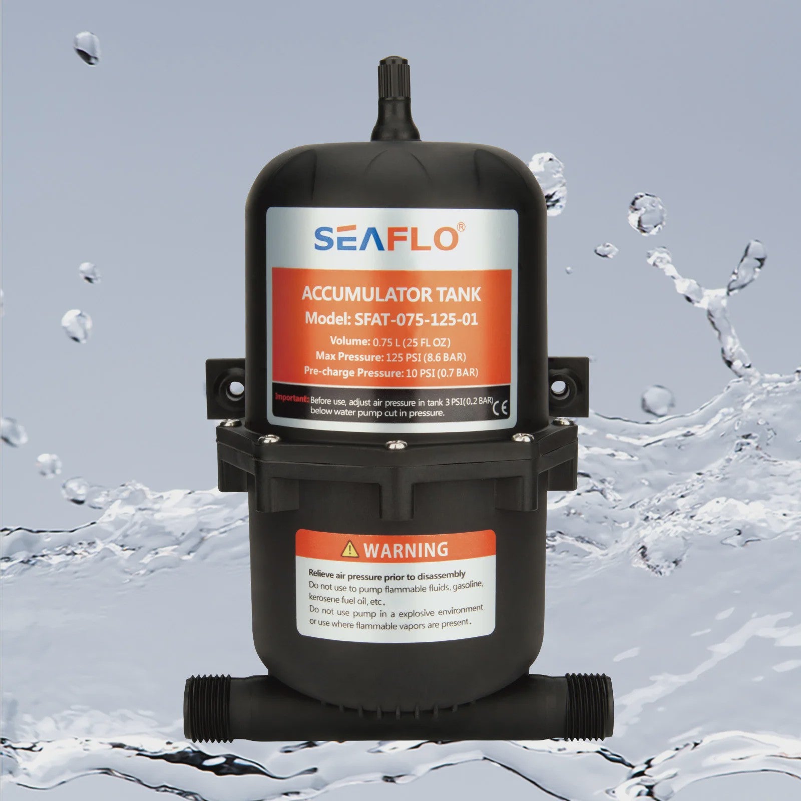 Draagbare Water Accumulator Tank 0.75L - 125 PSI voor Boot, RV en Jacht